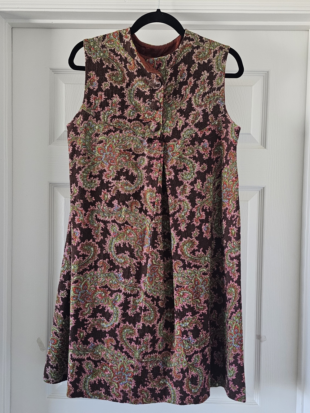 1960s Vintage Mod Paisley Sheath Shift Dress #64